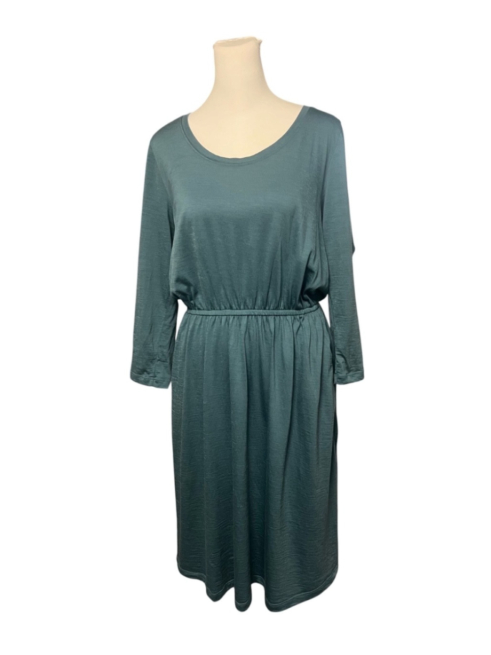 Wool& Teal Fiona 3/4 Sleeve Merino Wool Dress Size Medium - Picture 2 of 6